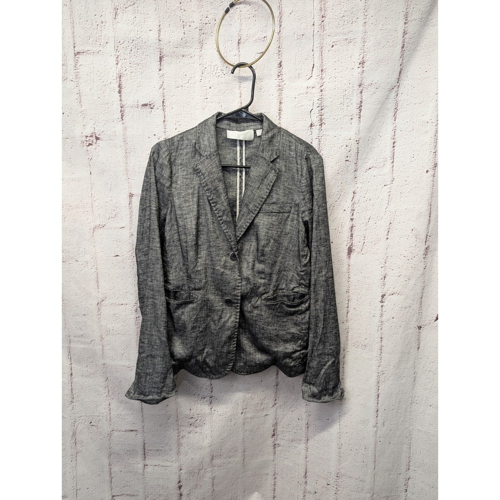 Carlisle Size 6 Linen Blend Blazer Jacket Womens Lightweight Grey‎ Herringbone